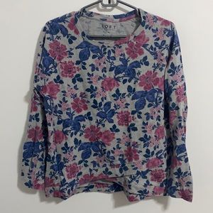 LOFT Floral Sweatshirt/Sweater